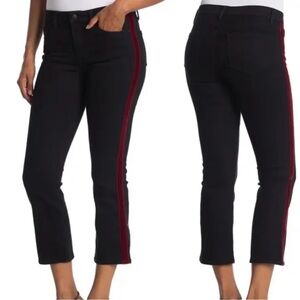 Velvet by Graham & Spencer Black Women's Crop Jeans with Red Side Trim Size 24